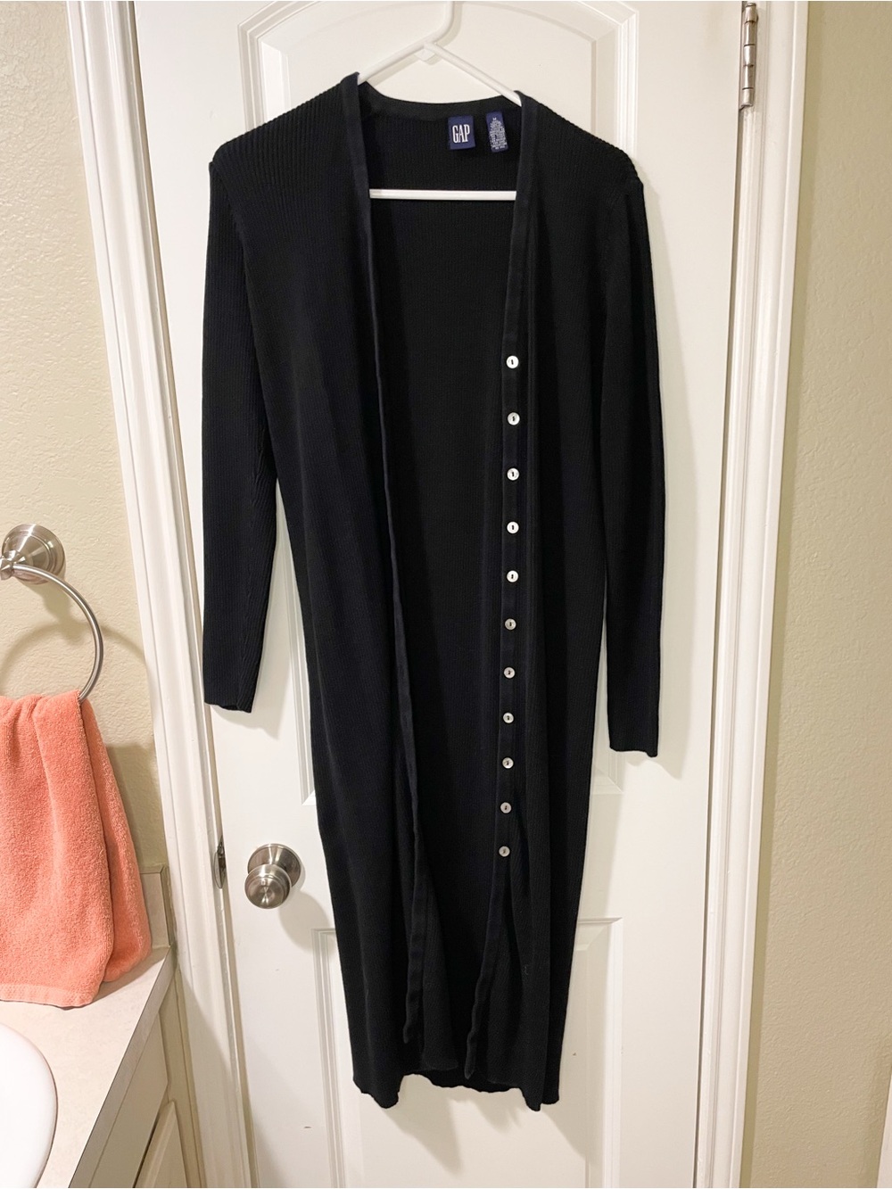 GAP Long Black Cardigan with Button Closures